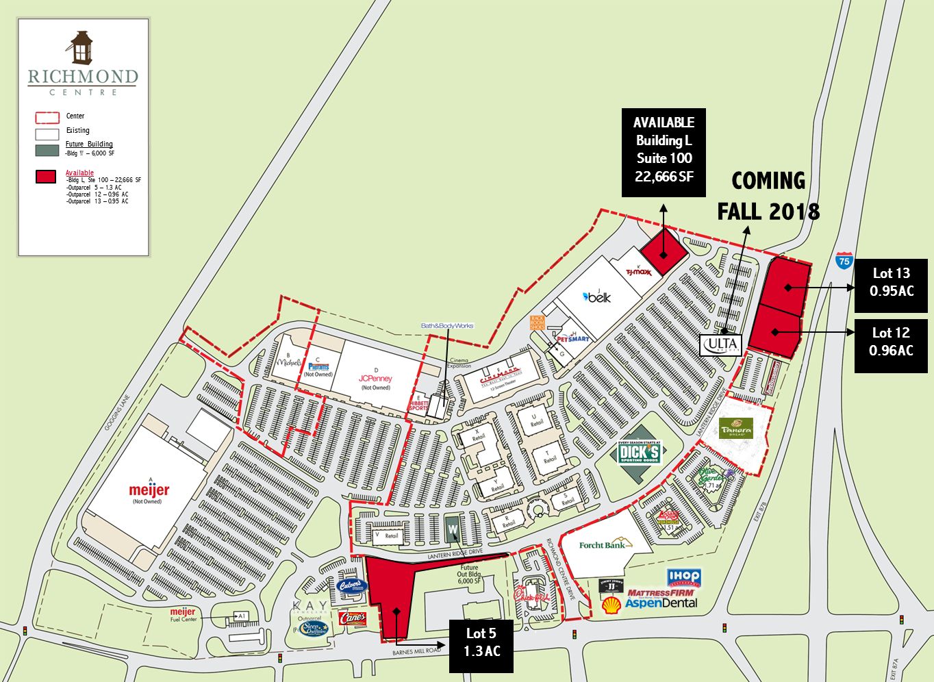 Richmond Centre: Barnes Mill Road & I-75, Richmond, KY 40475